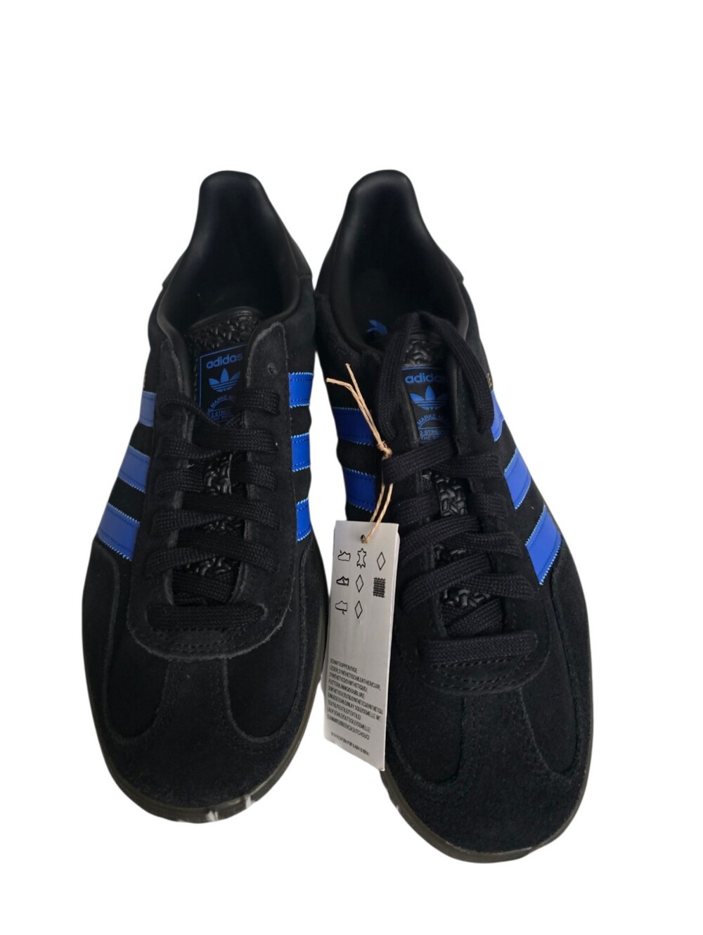 adidas GAZELLE  Black Sneakers with Blue Three-Stripes